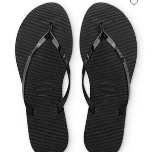 Havaianas Women's Classic Black Sandals sz11-12 (41-42)